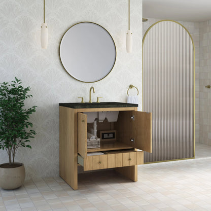Hudson 30" Single Vanity, Light Natural Oak w/ 3 CM Phantome Eclos Top