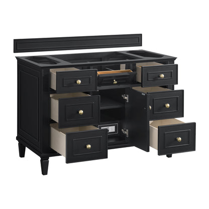 Renovate for Less Atlanta Lorelai 48" Single Vanity, Black Onyx, w/ 3 CM Phantome Eclos Top