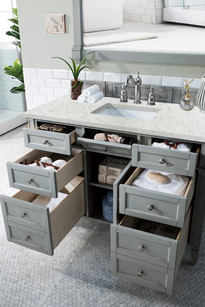 Renovate for Less Atlanta Brittany 48" Single Vanity, Urban Gray w/ 3 CM Eternal Jasmine Pearl Silestone Top
