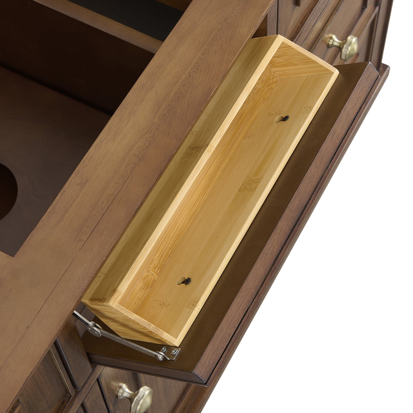 Renovate for Less Atlanta Lorelai 48" Single Vanity, Mid-Century Walnut w/ 3 CM Lime Delight Silestone Top