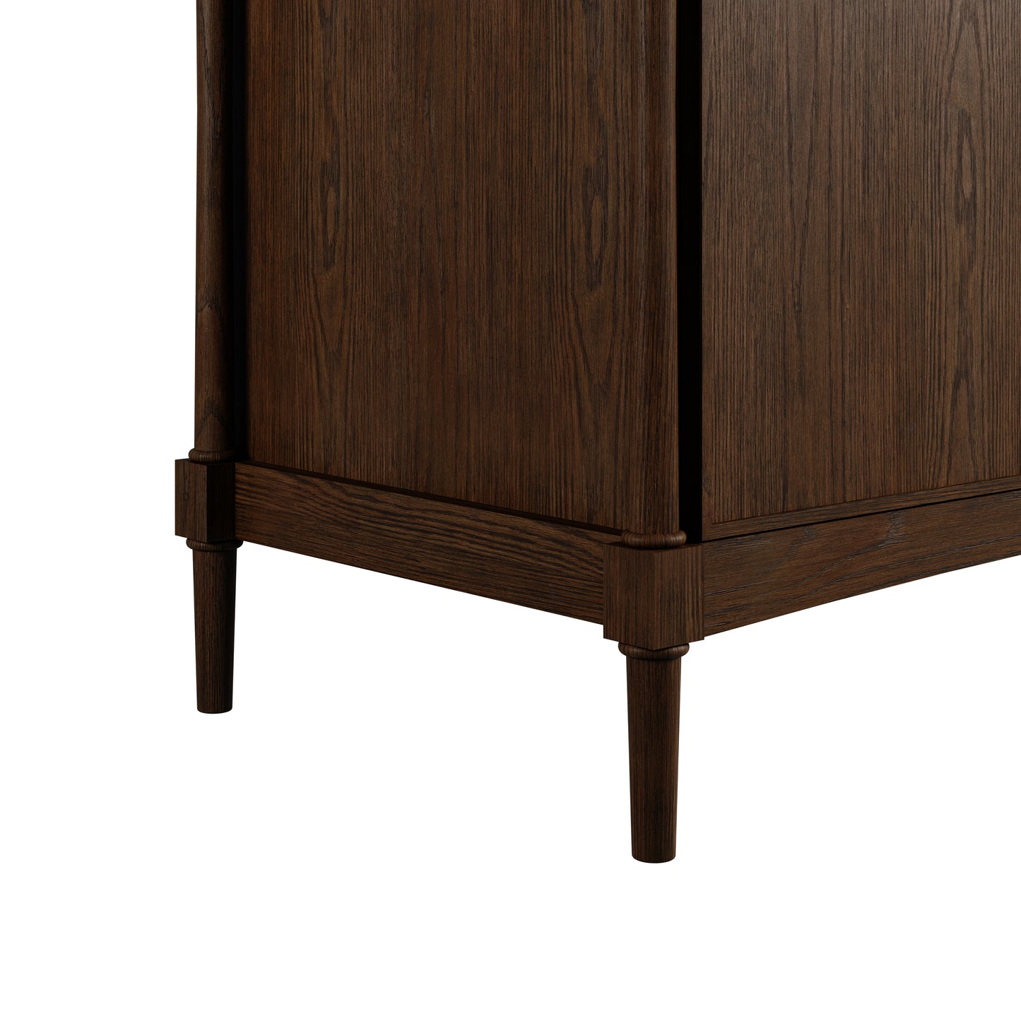 Renovate for Less Atlanta Kinnsden 36" Single Vanity, Sable Oak w/ Single Hole 3 CM White Zeus Silestone Top and Matching Backsplash