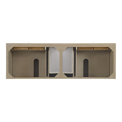 Renovate for Less Atlanta Lorelai 72" Double Vanity, Whitewashed Oak w/ 3 CM Victorian Silver Silestone Top