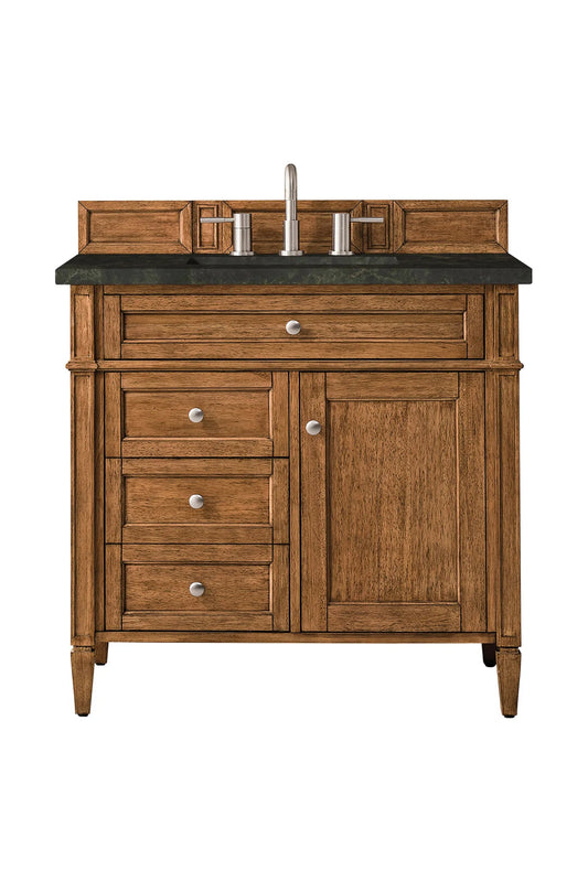 Brittany 36" Single Vanity, Saddle Brown, w/ 3 CM Phantome Eclos Top