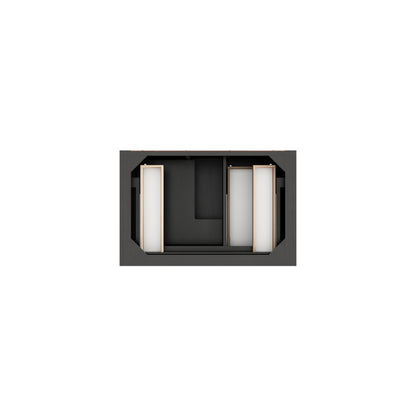 Renovate for Less Atlanta Brookfield 36" Single Vanity, Black Onyx,  w/ 3 CM White Zeus Silestone Top