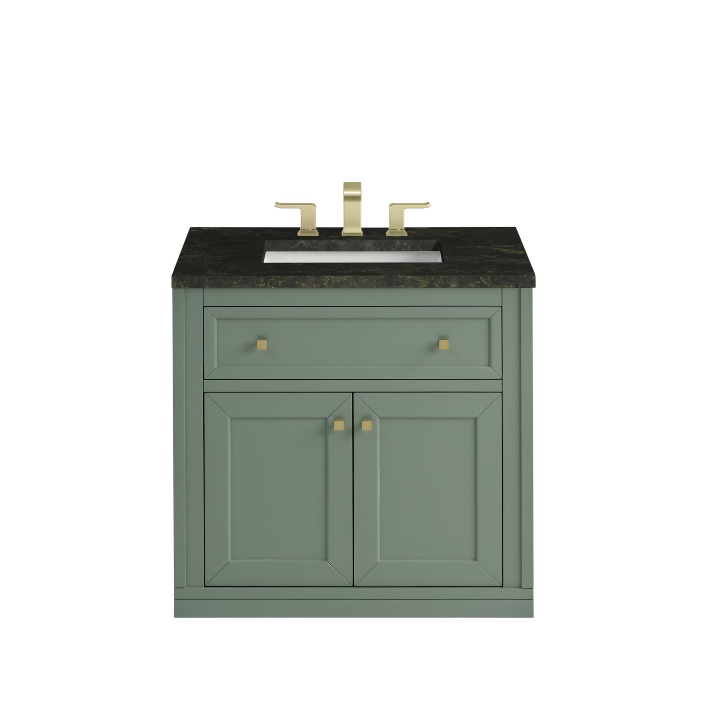 Renovate for Less Atlanta Chicago 30" Single Vanity, Smokey Celadon, w/ 3 CM Phantome Eclos Top