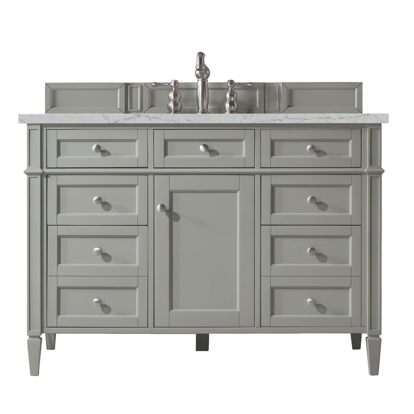 Renovate for Less Atlanta Brittany 48" Single Vanity, Urban Gray w/ 3 CM Eternal Jasmine Pearl Silestone Top