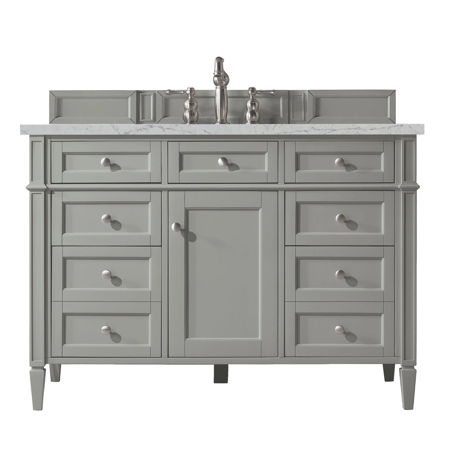 Brittany 48" Single Vanity, Urban Gray w/ 3 CM Eternal Jasmine Pearl Silestone Top