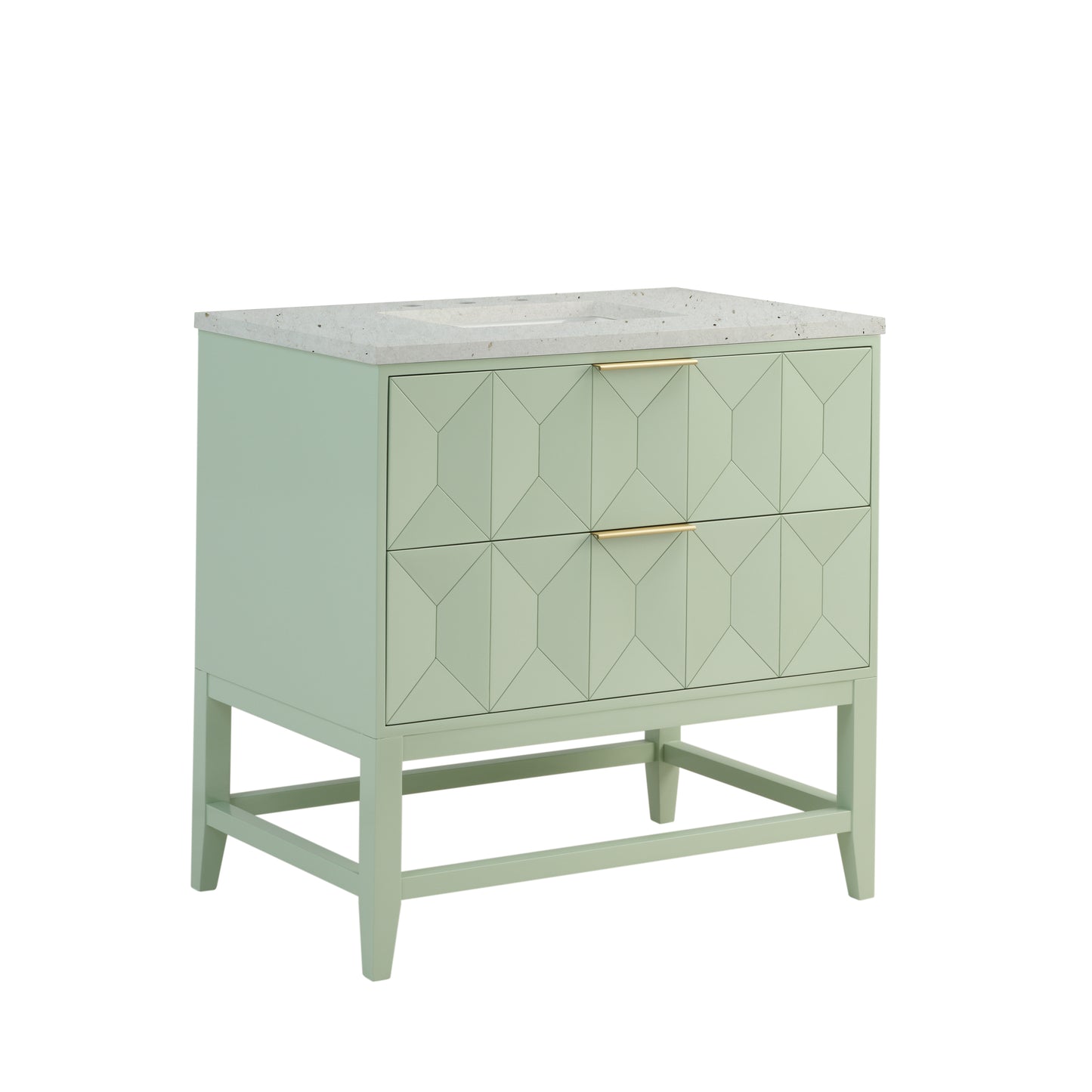 Renovate for Less Atlanta Emmeline 36" Single Vanity, Pistachio w/ 3 CM Lime Delight Top