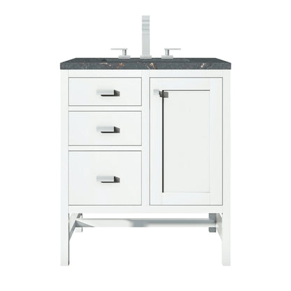 Addison 30" Single Vanity, Glossy White w/ 3 CM Parisien Bleu Silestone Top