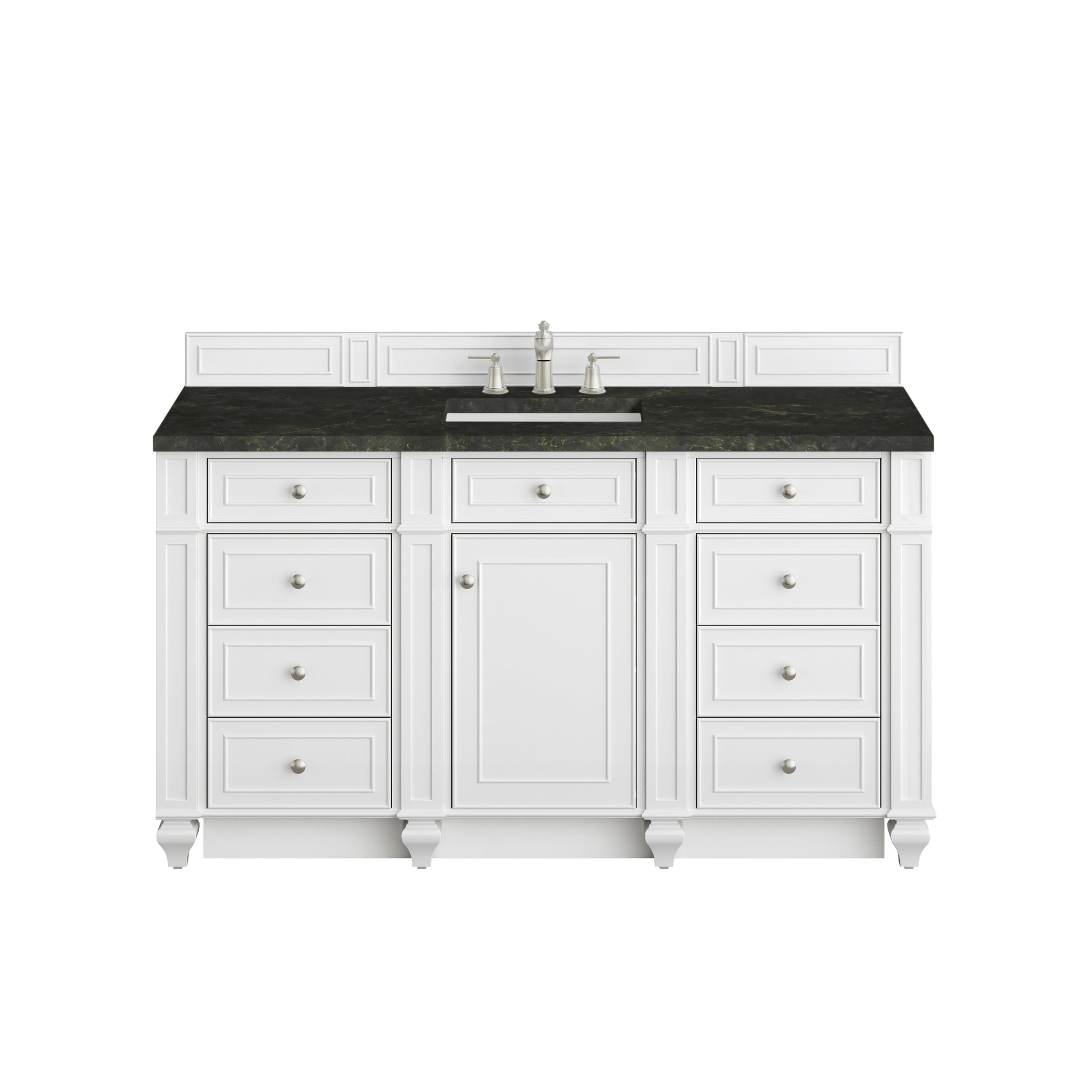 Renovate for Less Atlanta Bristol 60" Single Vanity, Bright White, w/ 3 CM Phantome Eclos Top