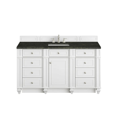 Bristol 60" Single Vanity, Bright White, w/ 3 CM Phantome Eclos Top
