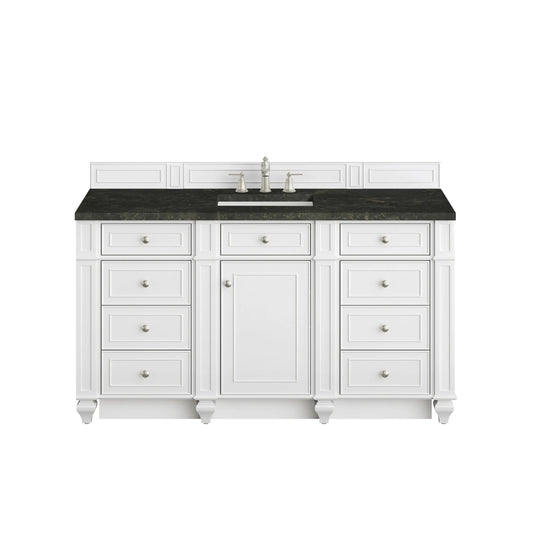 Bristol 60" Single Vanity, Bright White, w/ 3 CM Phantome Eclos Top