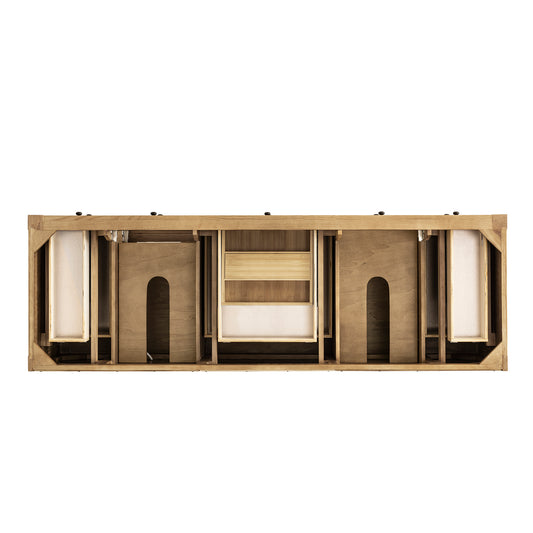 Breckenridge 72" Double Vanity, Light Natural Oak w/ 3 CM Parisien Bleu Top