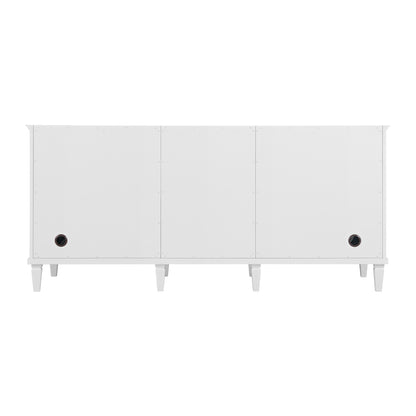 Renovate for Less Atlanta Lorelai 72" Double Vanity, Bright White w/ 3 CM Parisien Bleu Silestone Top w/FreePower Wireless Charger