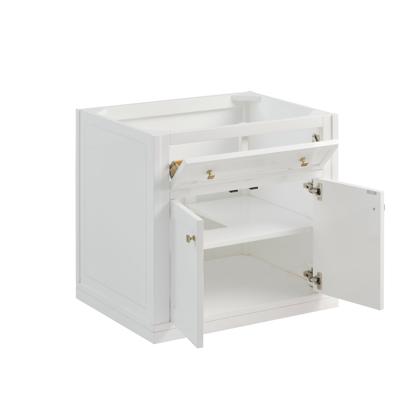 Renovate for Less Atlanta Chicago 30" Single Vanity, Glossy White, w/ 3 CM Phantome Eclos Top
