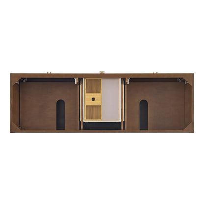 Myrrin 72" Double Vanity, Mid Century Walnut w/ 3 CM Eternal Jasmine Pearl Silestone Top