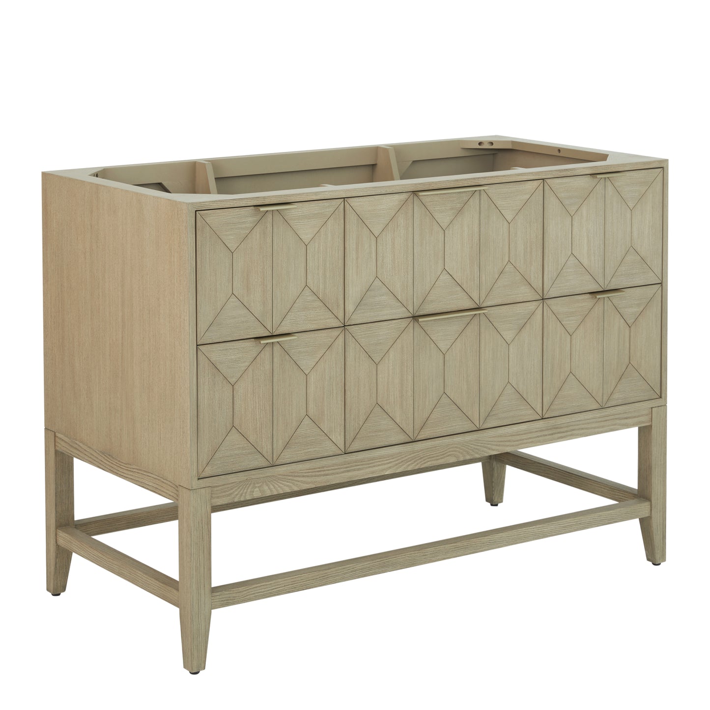 Renovate for Less Atlanta Emmeline 48" Single Vanity, Pebble Oak w/ 3 CM Lime Delight Silestone Top
