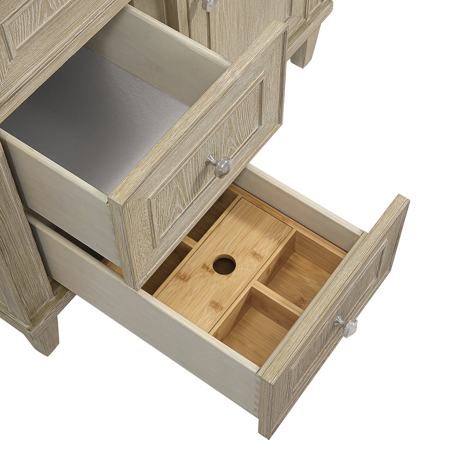 Renovate for Less Atlanta Lorelai 36" Single Vanity, Whitewashed Oak, w/ 3 CM Phantome Eclos Top
