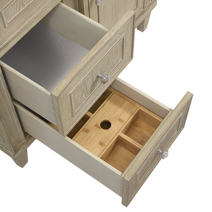 Renovate for Less Atlanta Lorelai 36" Single Vanity, Whitewashed Oak, w/ 3 CM Phantome Eclos Top