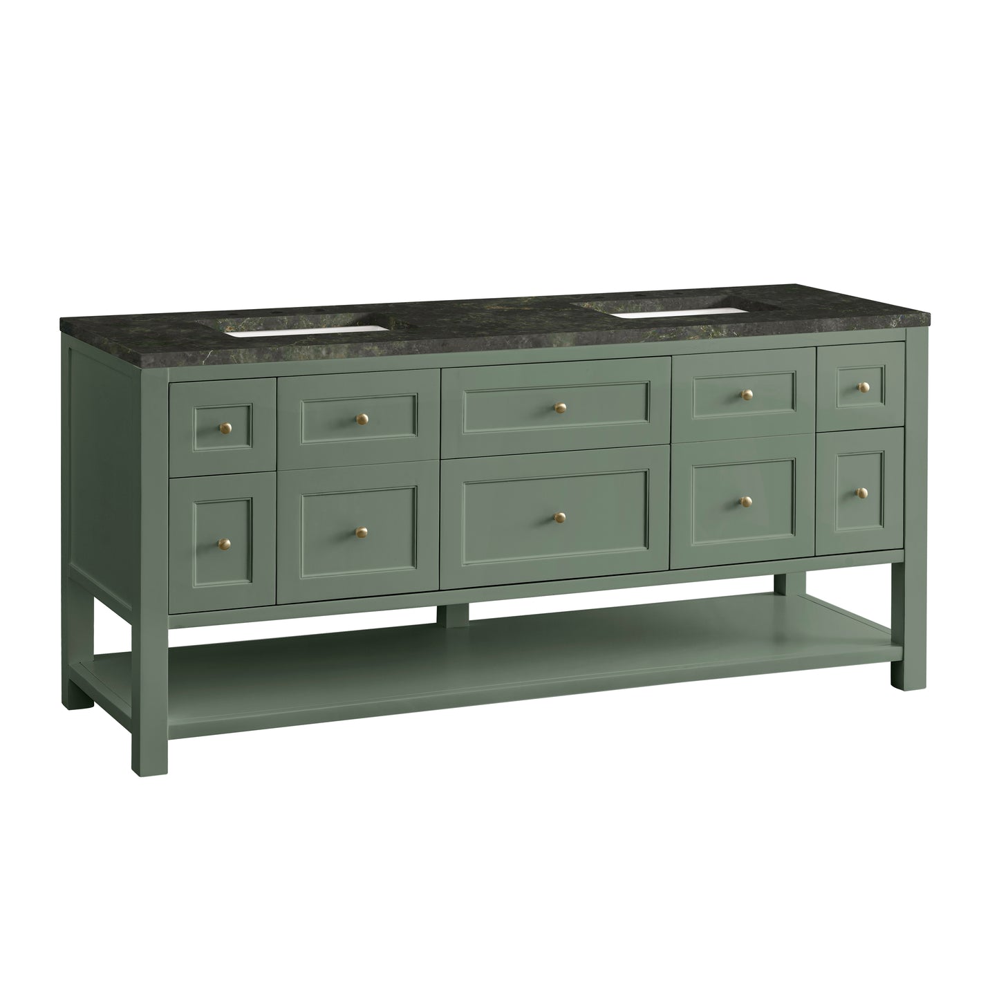 Renovate for Less Atlanta Breckenridge 72" Double Vanity, Smokey Celadon, w/ 3 CM Phantome Eclos Top