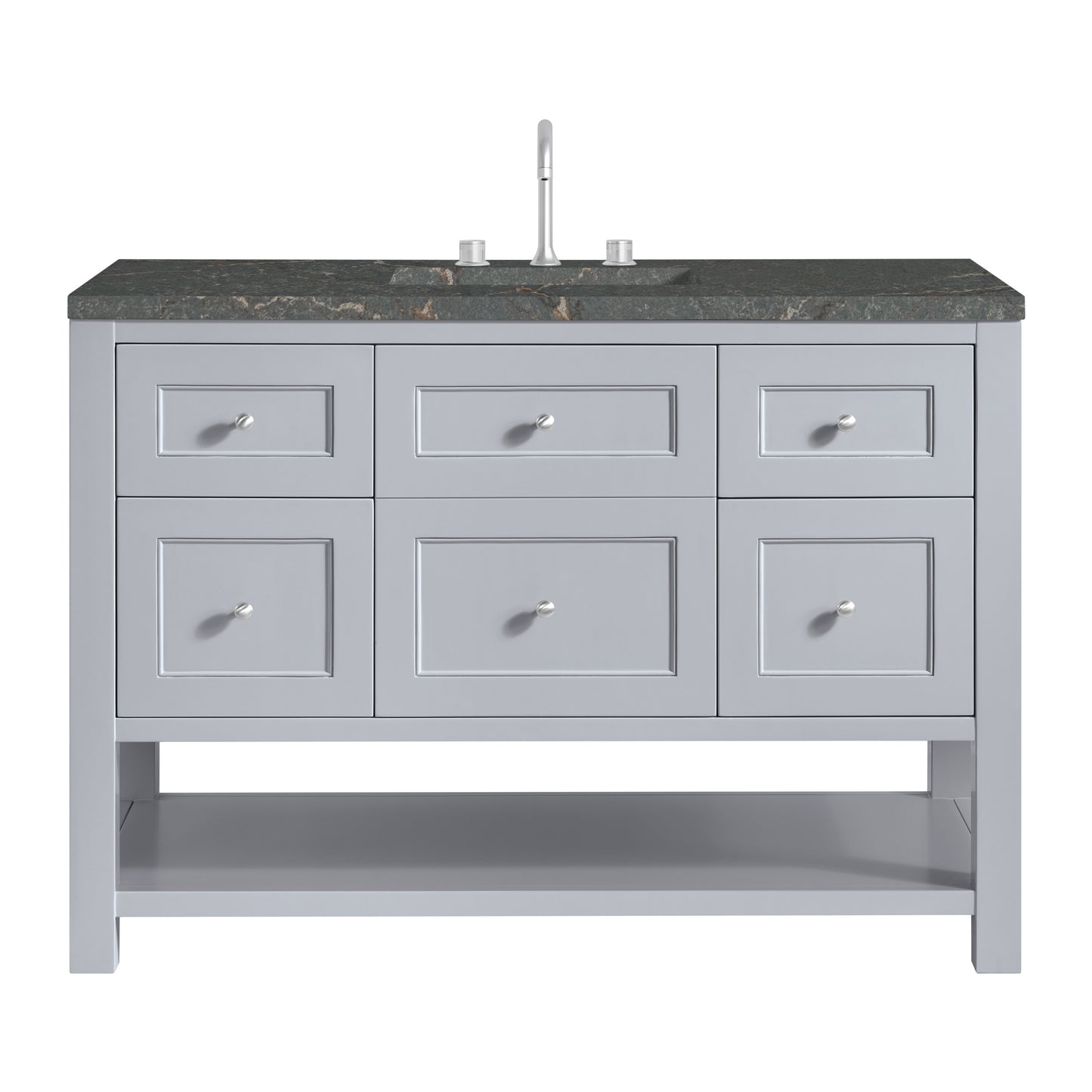 Renovate for Less Atlanta Breckenridge 48" Single Vanity, Serenity Blue, w/ 3 CM Parisien Bleu Quartz Top w/FreePower Wireless Charger