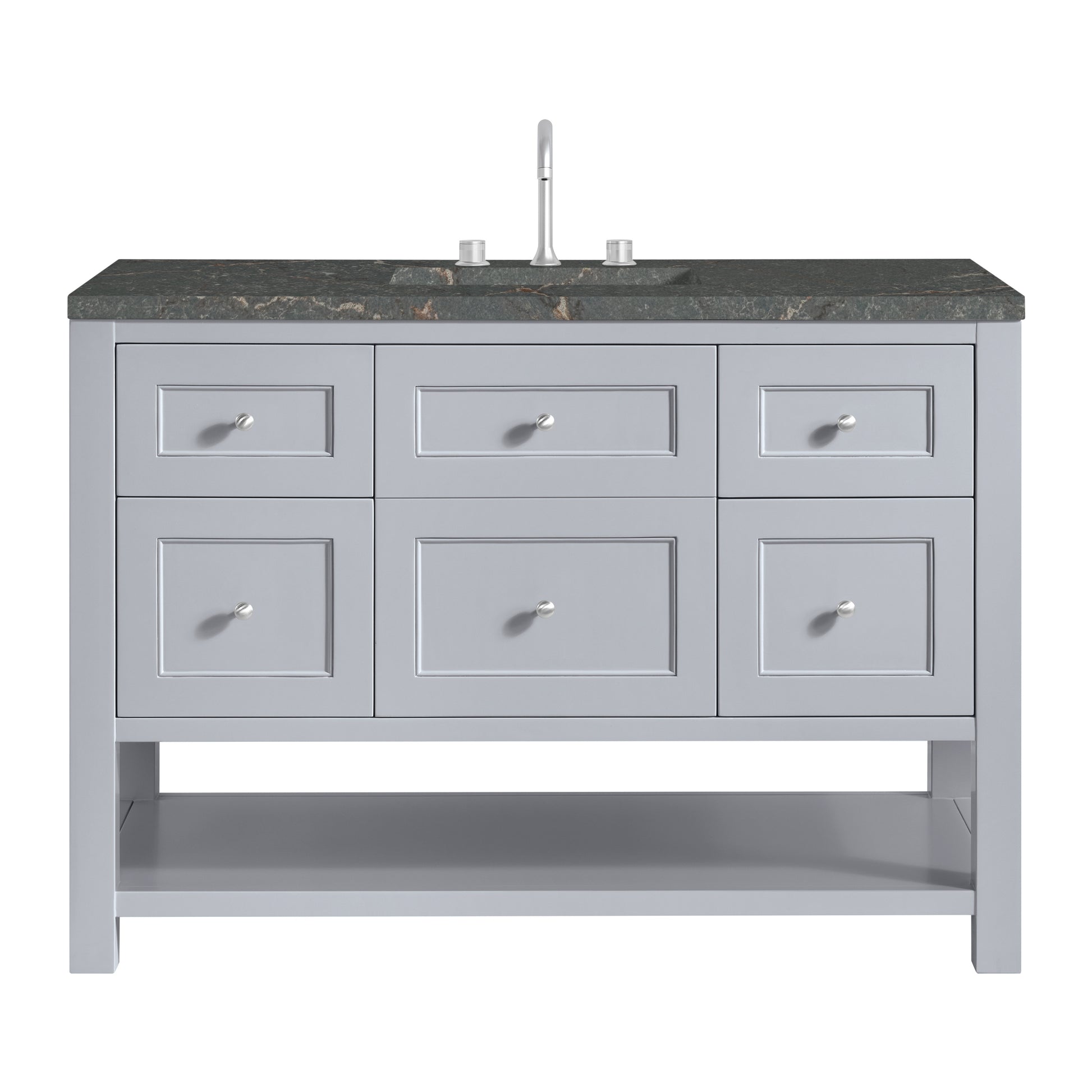 Renovate for Less Atlanta Breckenridge 48" Single Vanity, Serenity Blue, w/ 3 CM Parisien Bleu Quartz Top w/FreePower Wireless Charger