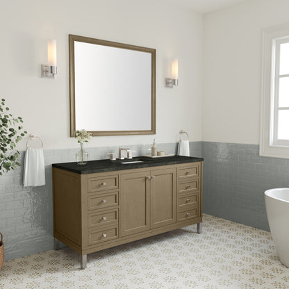 Renovate for Less Atlanta Chicago 60" Single Vanity, Walnut Whisper, w/ 3 CM Phantome Eclos Top