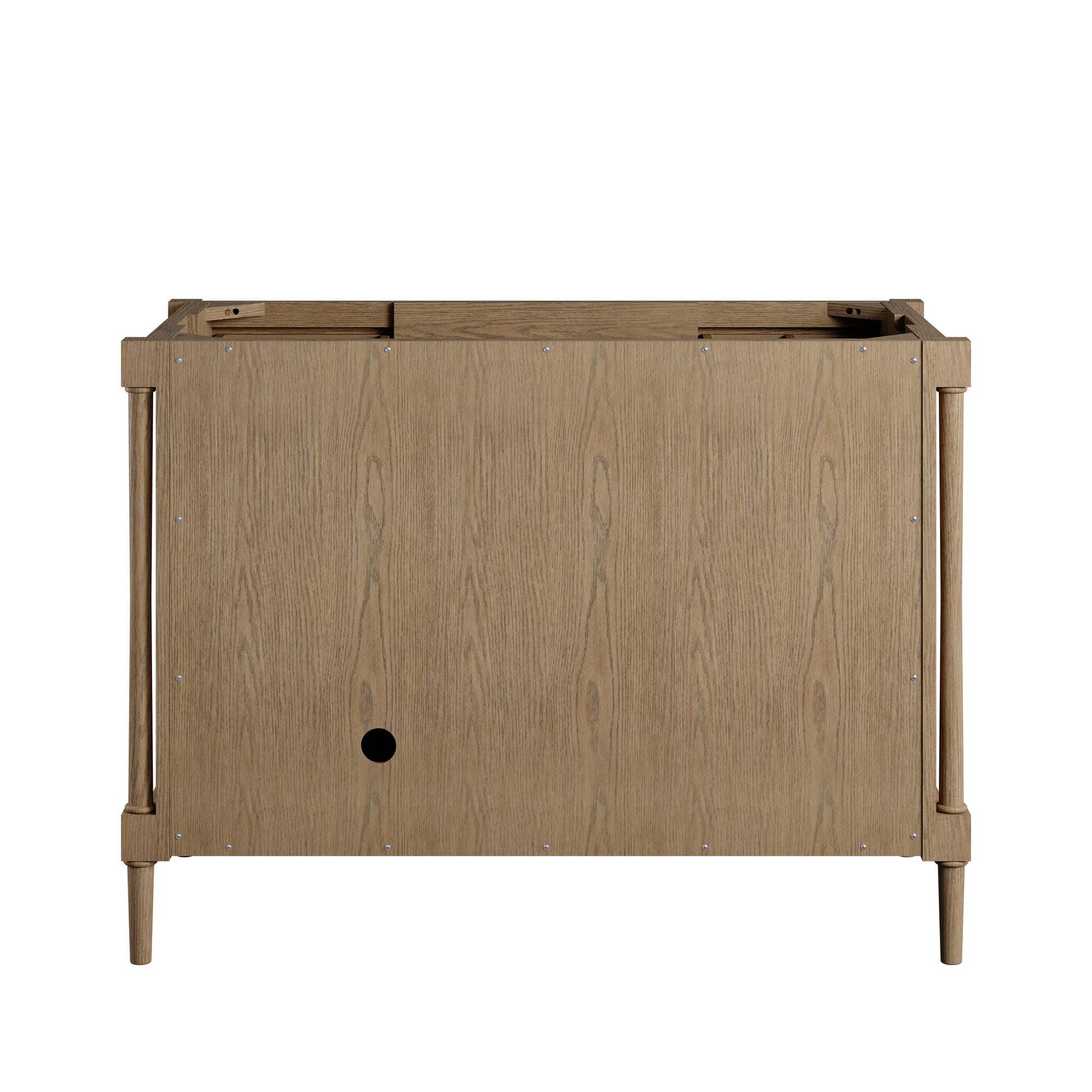 Renovate for Less Atlanta Kinnsden 48" Single Vanity, Weathered Oak w/ 3 CM Ethereal Noctis Silestone Top
