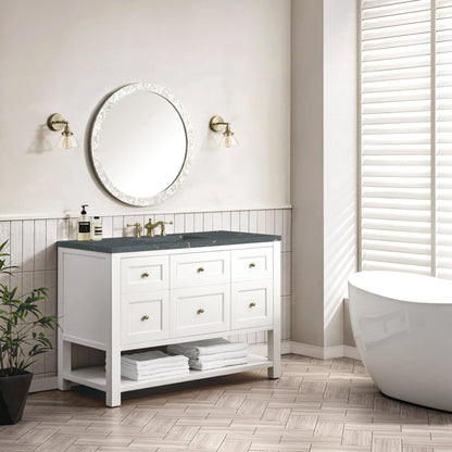 Breckenridge 48" Single Vanity, Bright White w/ 3 CM Parisien Bleu Top