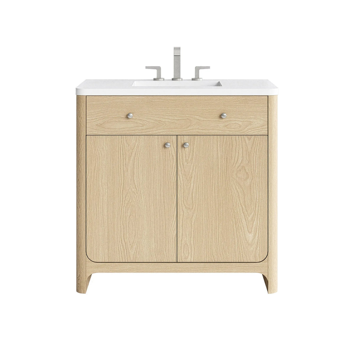 Gracyn 36" Single Vanity, Coastal Driftwood, w/ 3 CM White Zeus Quartz Widespread Top