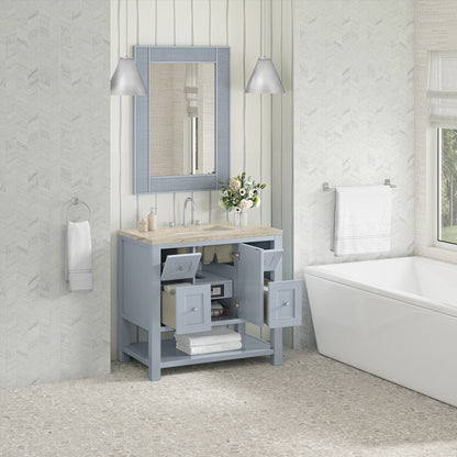 Renovate for Less Atlanta Breckenridge 36" Single Vanity, Serenity Blue, w/ 3 CM Tajnar Eclos Top