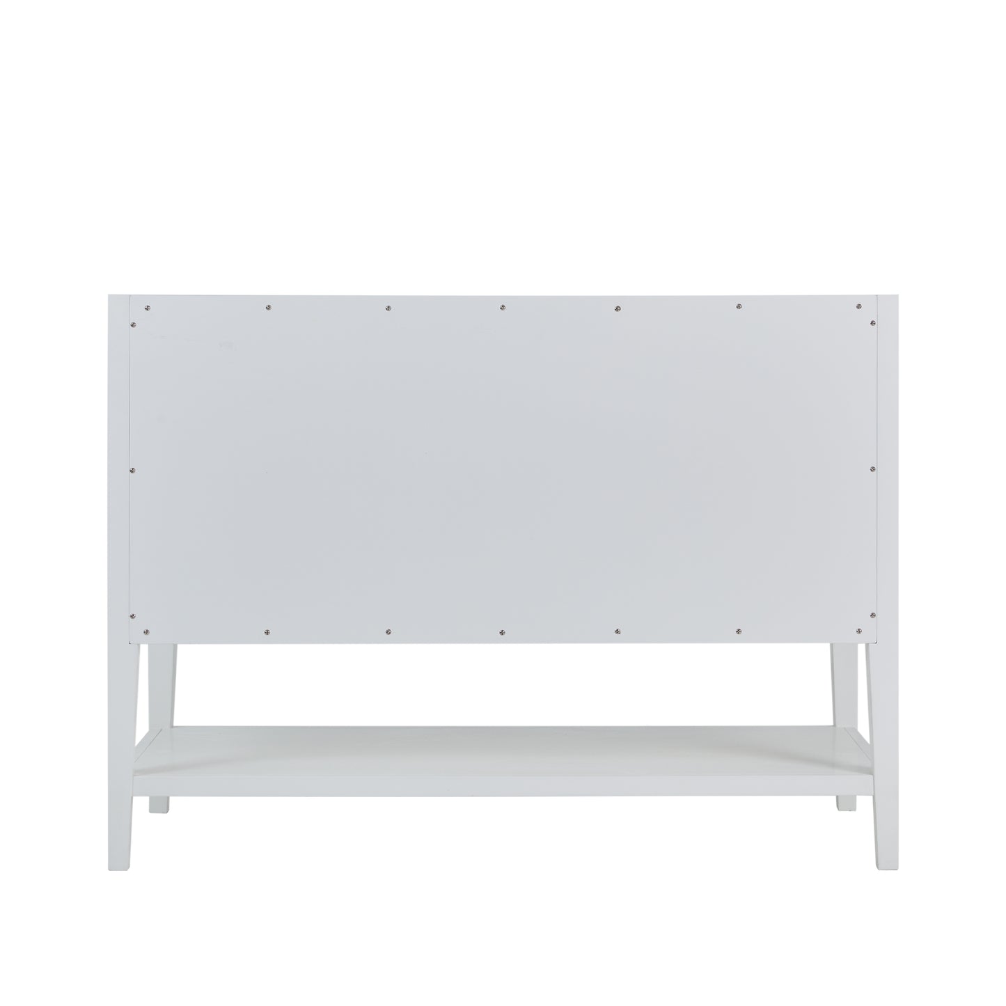 Renovate for Less Atlanta Olena 48" Single Vanity, Light Mappa Burl and Polished White, w/ 3 CM Phantome Eclos Top