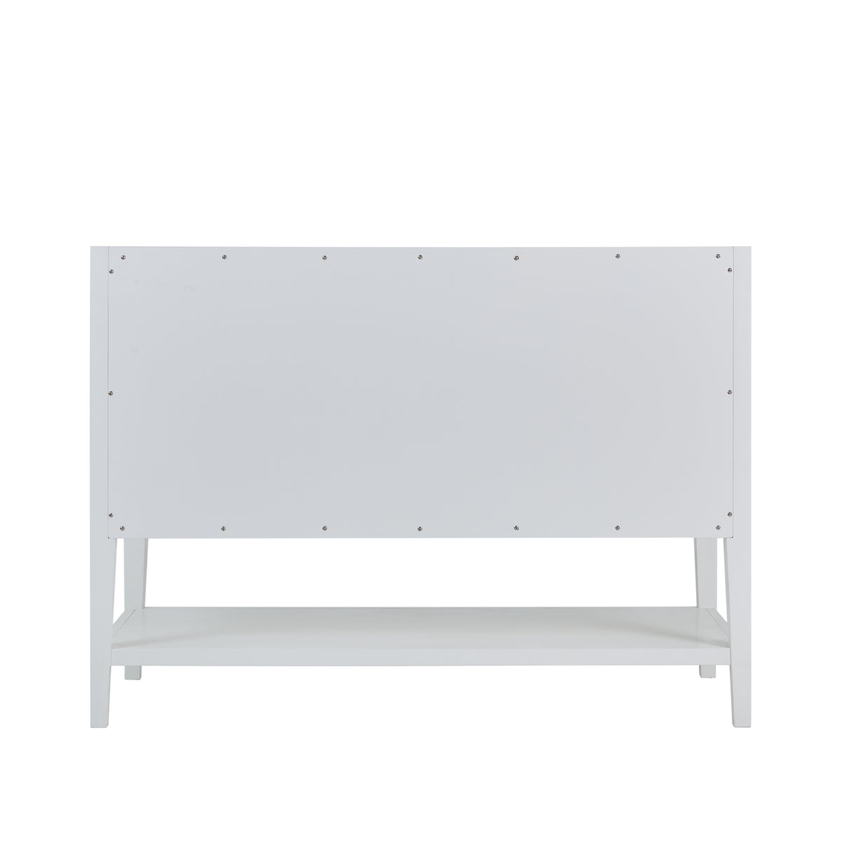 Olena 48" Single Vanity, Light Mappa Burl and Polished White, w/ 3 CM Siberian Silestone Top
