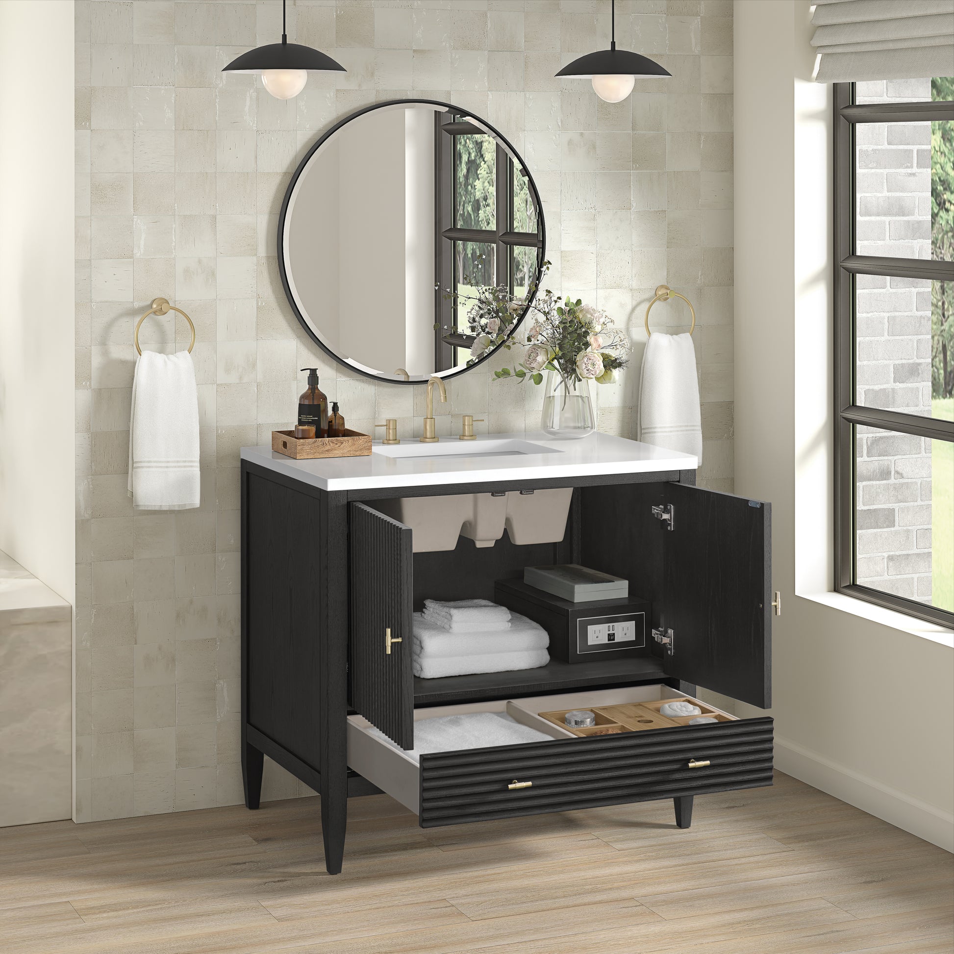 Renovate for Less Atlanta Myrrin 36" Vanity, Carbon Oak