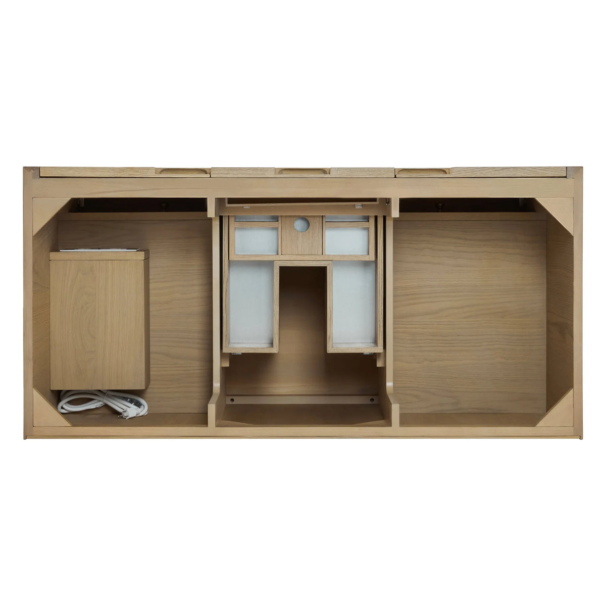 Solene 48" Single Vanity, Seaside Oak, w/ 3 CM Siberian Silestone Top