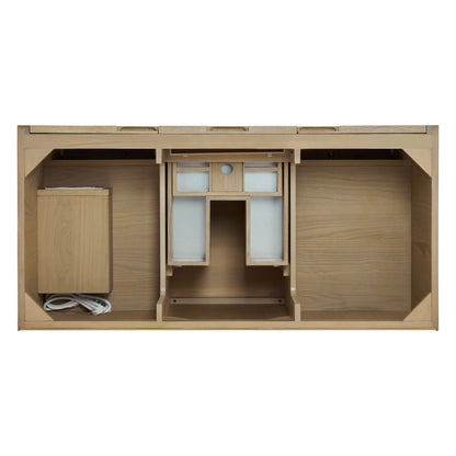 Solene 48" Single Vanity, Seaside Oak, w/ 3 CM Ethereal Noctis Quartz Top