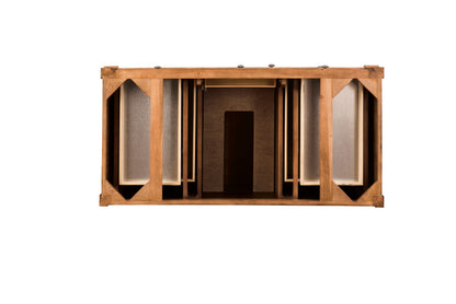 Renovate for Less Atlanta Brittany 48" Single Vanity, Saddle Brown w/ 3 CM Victorian Silver Silestone Top w/FreePower Wireless Charger