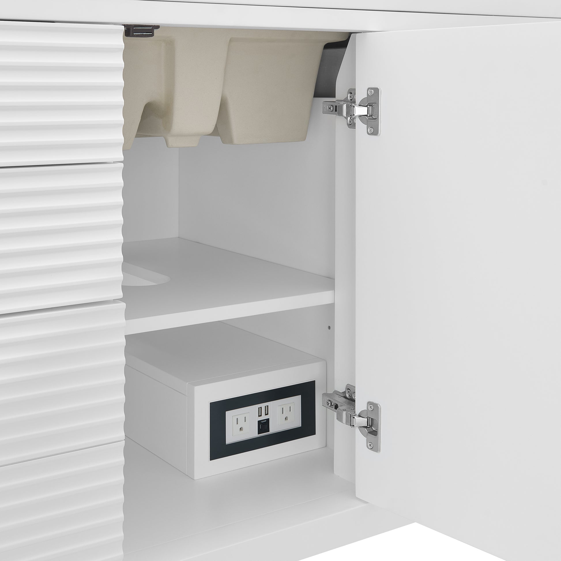 Renovate for Less Atlanta Myrrin 48" Single Vanity, Bright White, w/ 3 CM Phantome Eclos Top
