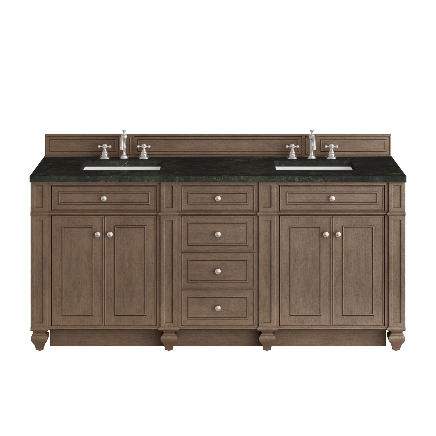 Renovate for Less Atlanta Bristol 72" Double Vanity, Whitewashed Walnut, w/ 3 CM Phantome Eclos Top