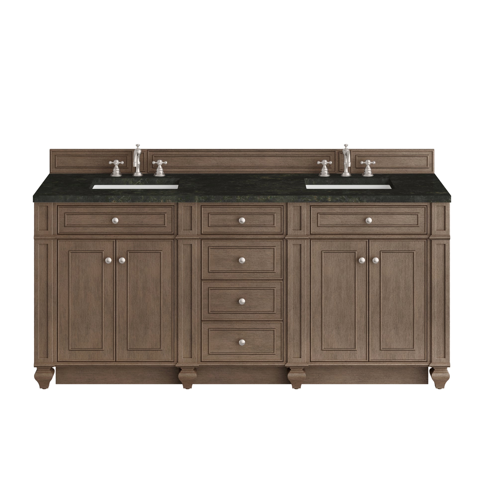 Renovate for Less Atlanta Bristol 72" Double Vanity, Whitewashed Walnut, w/ 3 CM Phantome Eclos Top