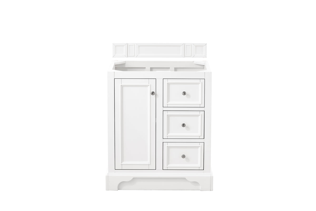 Renovate for Less Atlanta De Soto 30" Single Vanity, Bright White w/ 3 CM Parisien Bleu Silestone Top