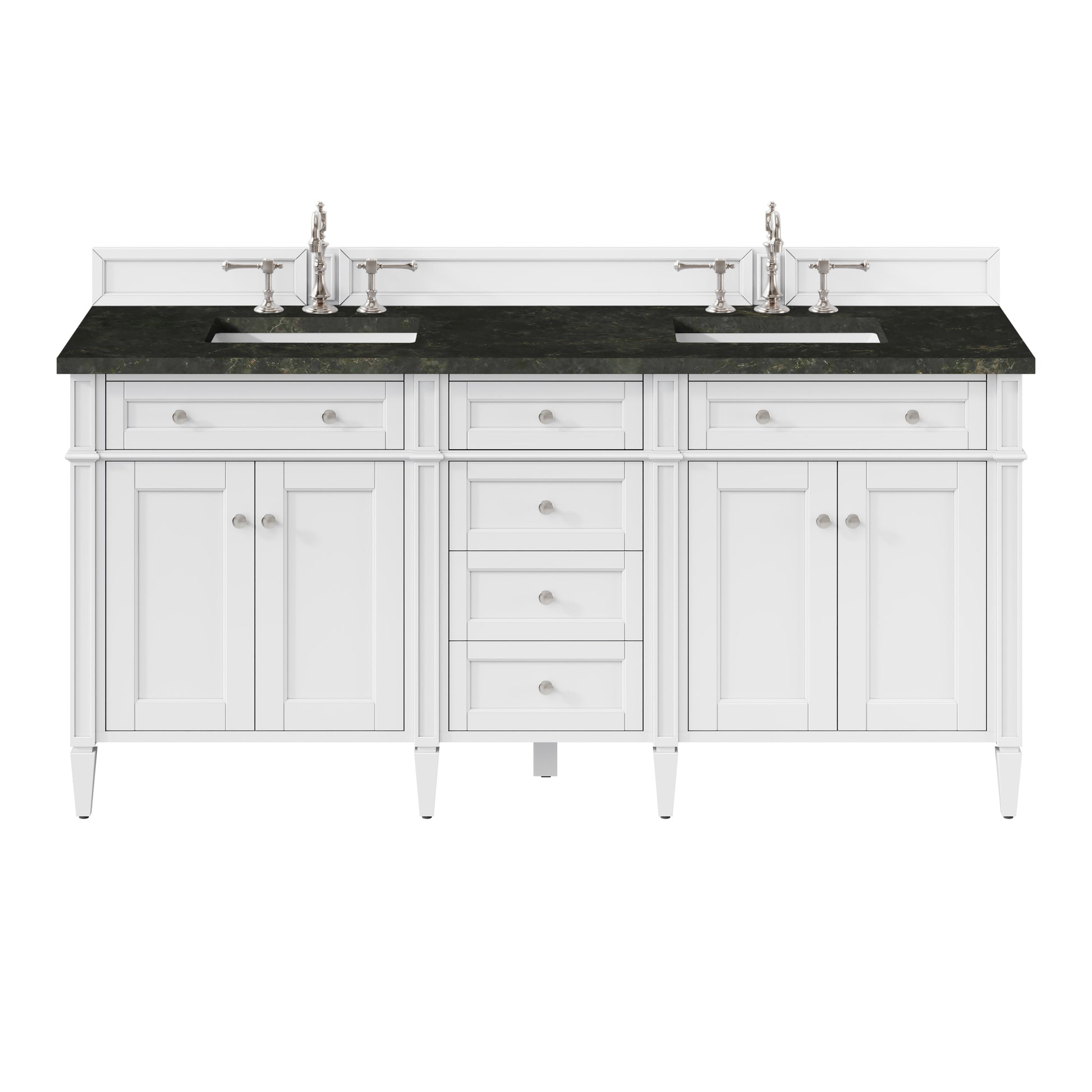 Renovate for Less Atlanta Brittany 72" Double Vanity in Bright White, w/ 3 CM Phantome Eclos Top