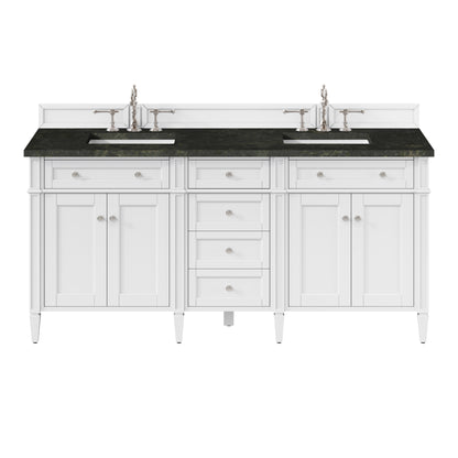 Renovate for Less Atlanta Brittany 72" Double Vanity in Bright White, w/ 3 CM Phantome Eclos Top