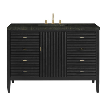 Myrrin 48" Single Vanity, Carbon Oak, w/ 3 CM Phantome Eclos Top