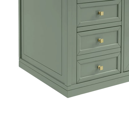 Chicago 60" Single Vanity, Smokey Celadon, w/ 3 CM Charcoal Soapstone Silestone® Top