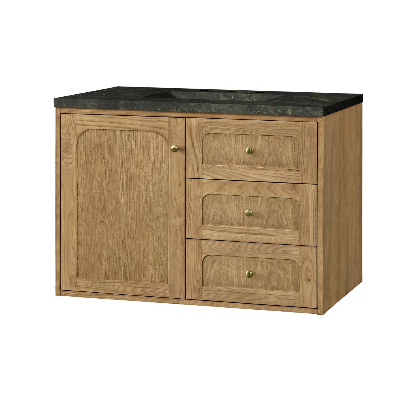 Renovate for Less Atlanta Laurent 36" Single Vanity, Light Natural Oak, w/ 3 CM Phantome Eclos Top