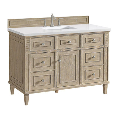 Lorelai 48" Single Vanity, Whitewashed Oak