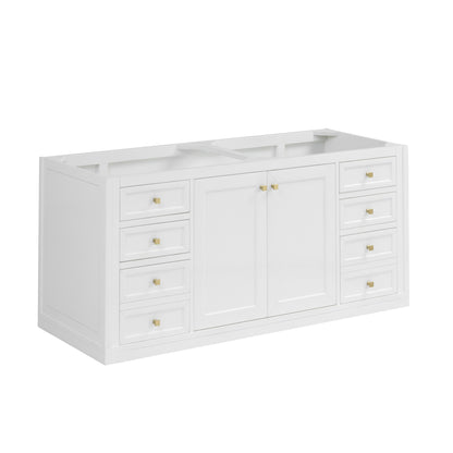 Renovate for Less Atlanta Chicago 60" Double Vanity, Glossy White, w/ 3 CM Charcoal Soapstone Silestone® Top