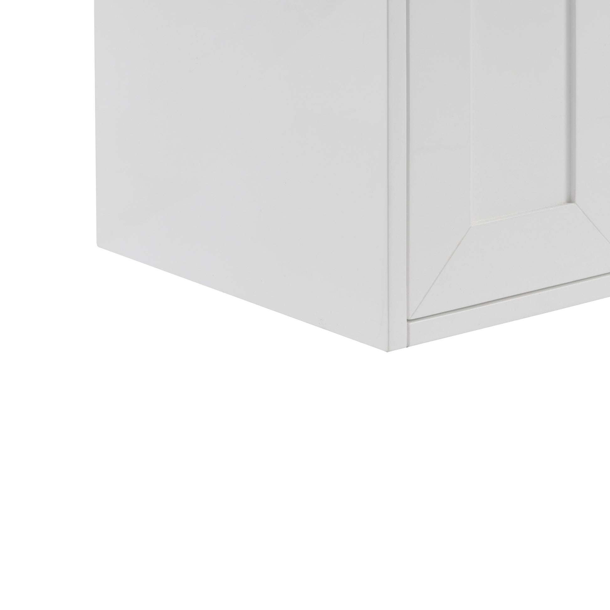 Renovate for Less Atlanta Chianti 20" Single Vanity, Glossy White, Matte Black, w/ White Glossy Composite Stone Top