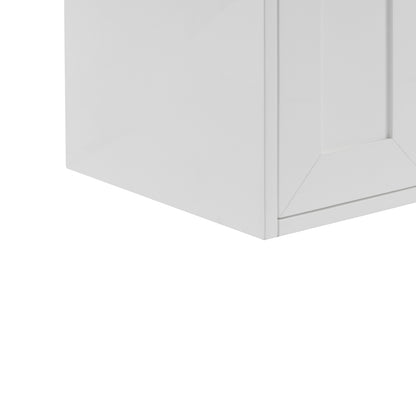 Renovate for Less Atlanta Chianti 20" Single Vanity, Glossy White, Matte Black, w/ White Glossy Composite Stone Top